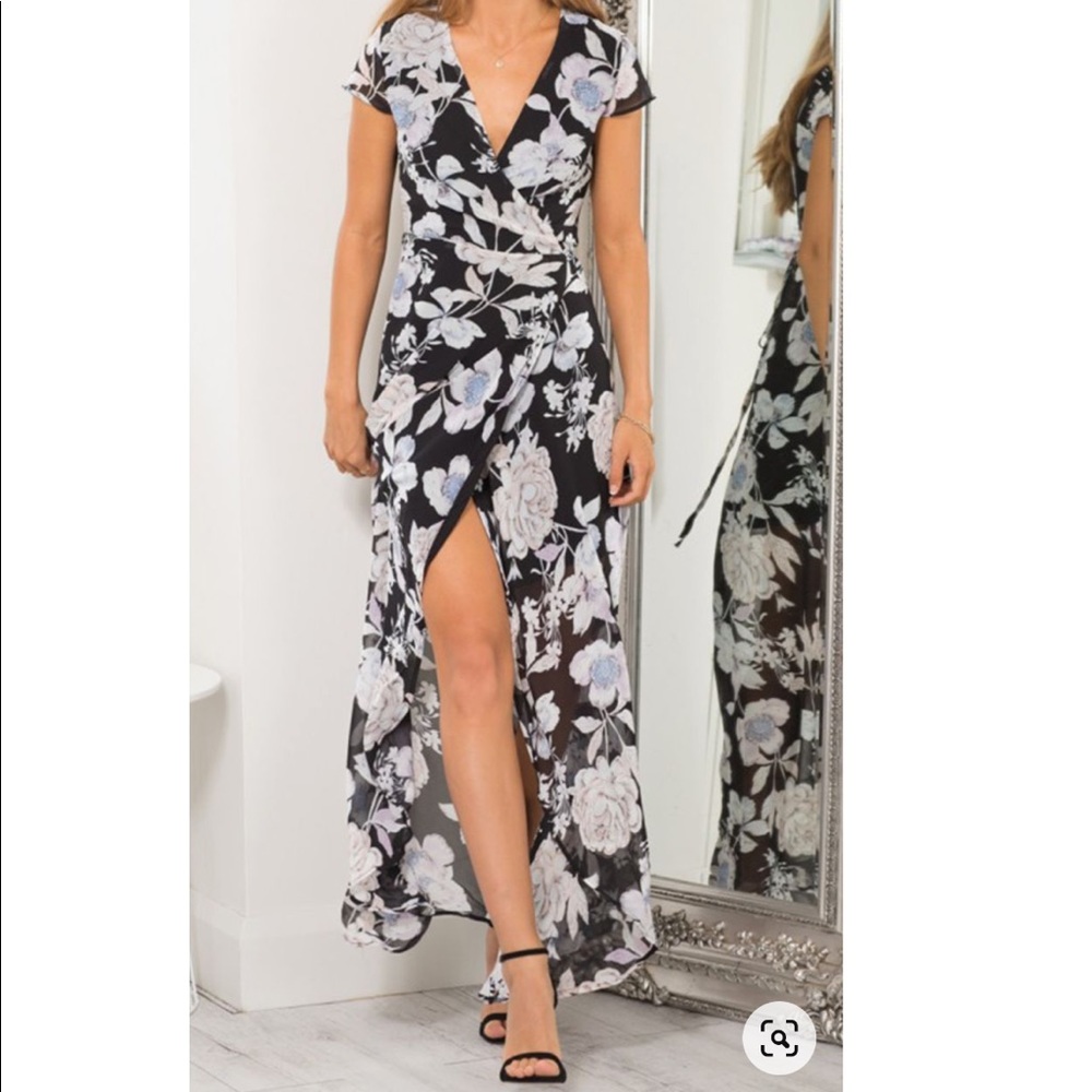 Showpo Wrap And Cross Floral Maxi
